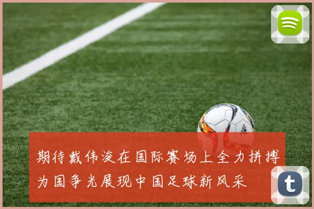 期待戴伟浚在国际赛场上全力拼搏为国争光展现中国足球新风采